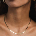 GLD Women 10k Solid Gold Micro Herringbone Chain (2.5mm)