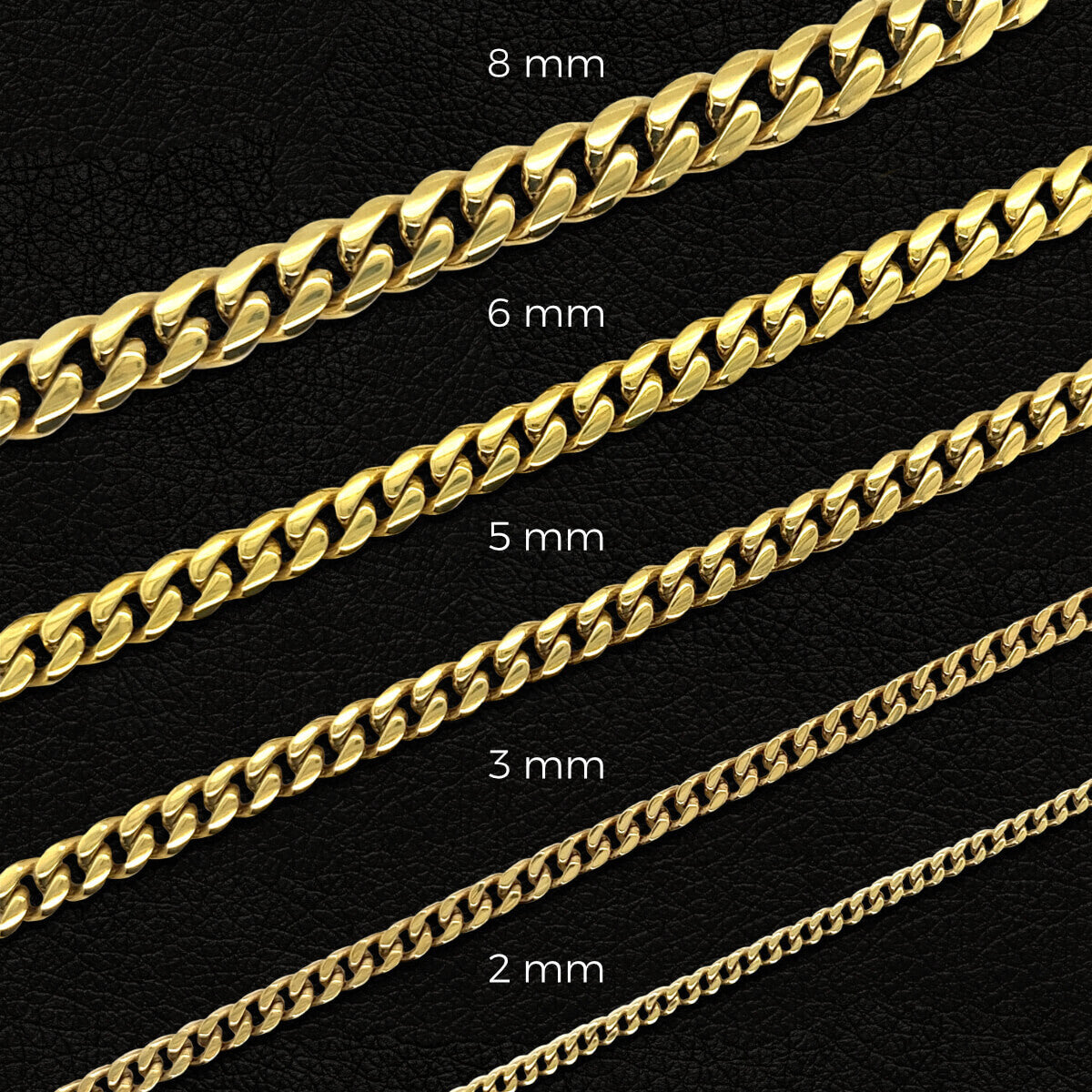 GLD Men Diamond Prong Cuban Chain in Yellow Gold - 8.5mm
