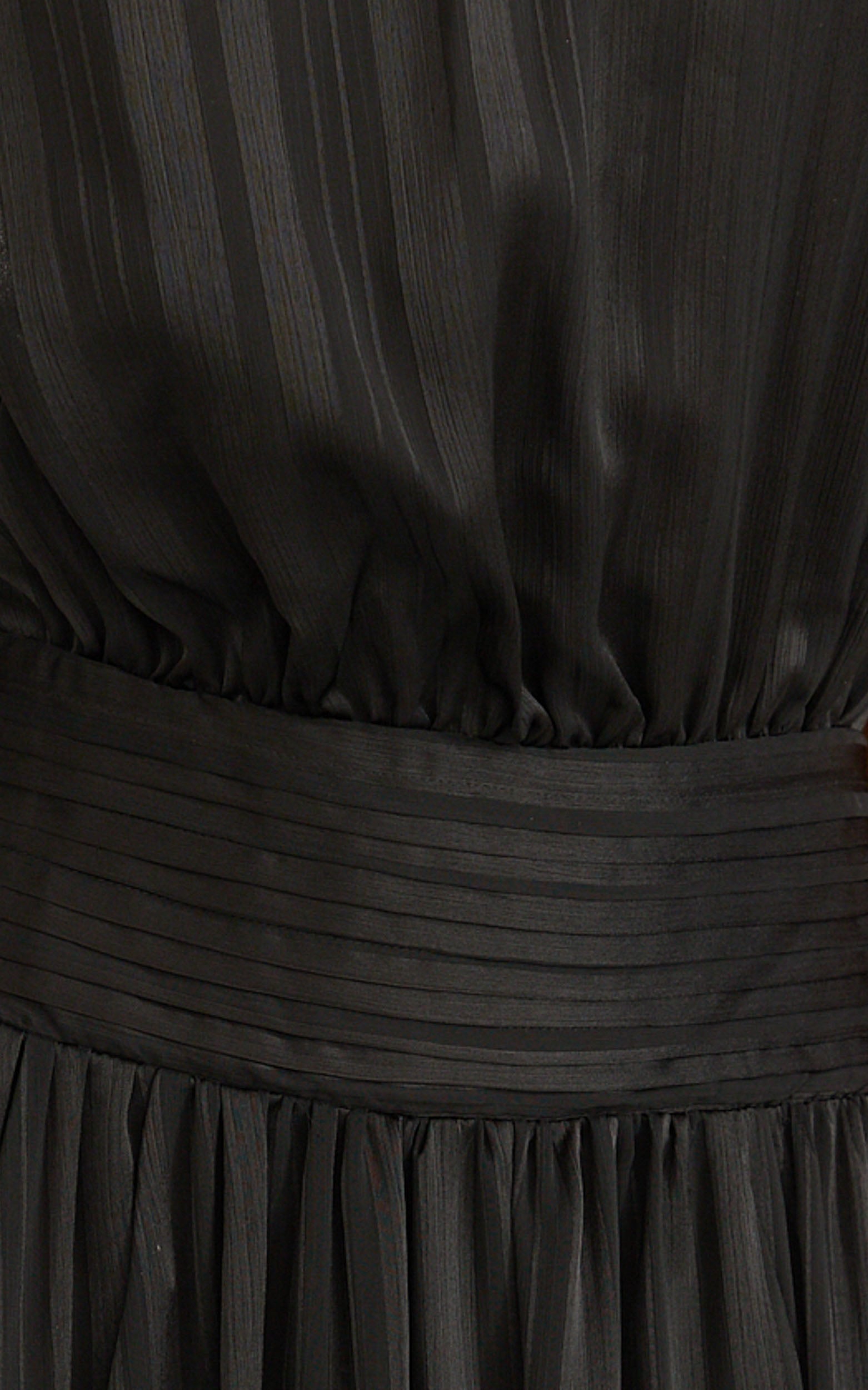 Mirabelle Maxi Dress - Scarf Neck Backless High Low Dress in Black