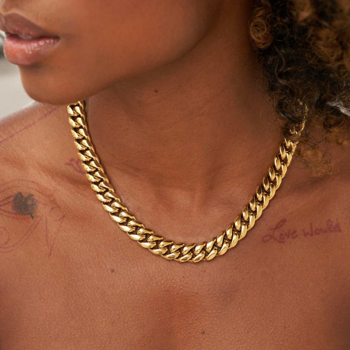 GLD Women GLD GLD Signature Cuban in Yellow Gold- 12mm