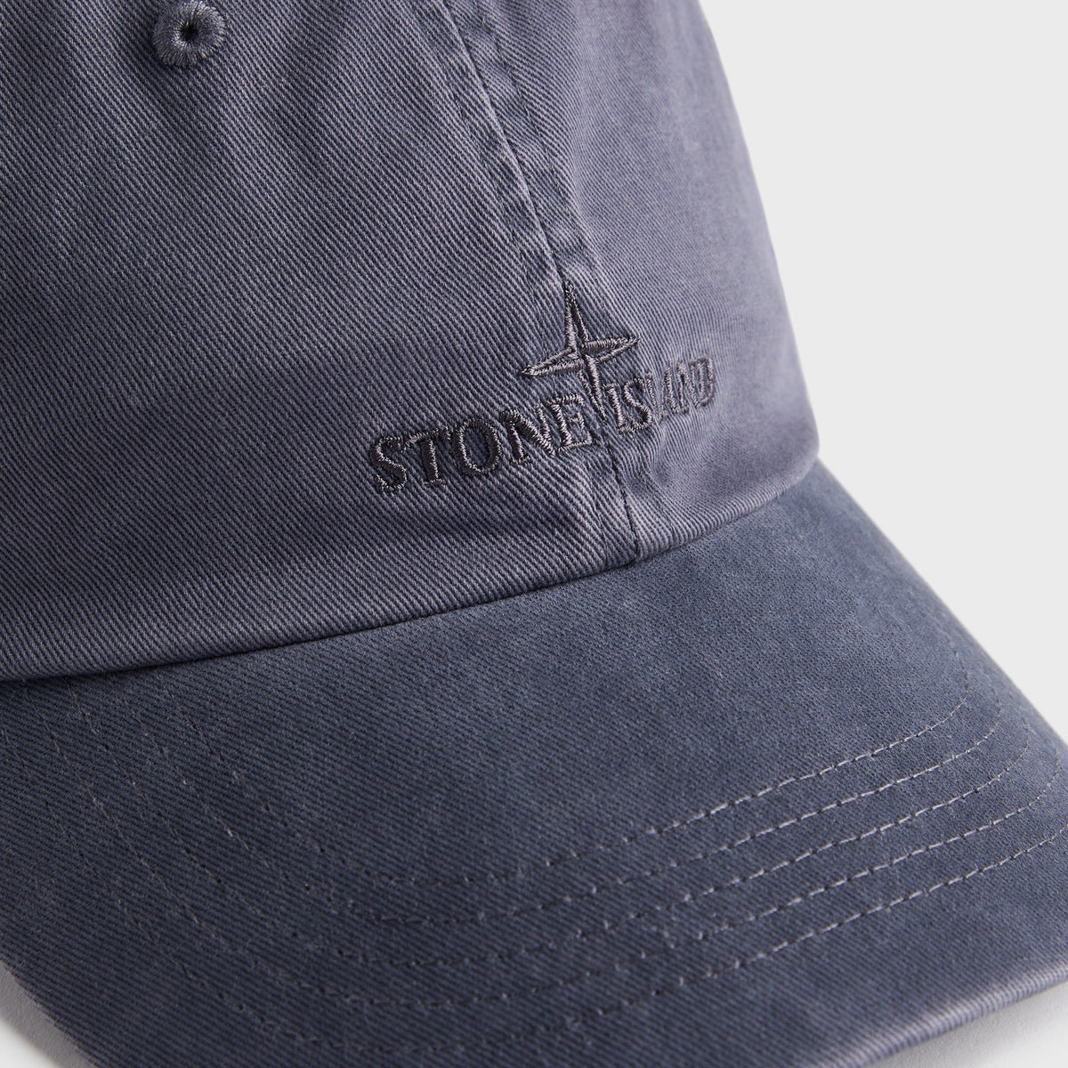 Stone Island Brushed Cotton Gabardine Cap - Blue / Grey