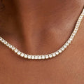 GLD PROMO - WOMEN Diamond Tennis Necklace in Yellow Gold- 3mm