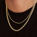 GLD PROMO SETS 5MM Miami Cuban Chain + 2mm Rope Chain Bundle in Yellow Gold