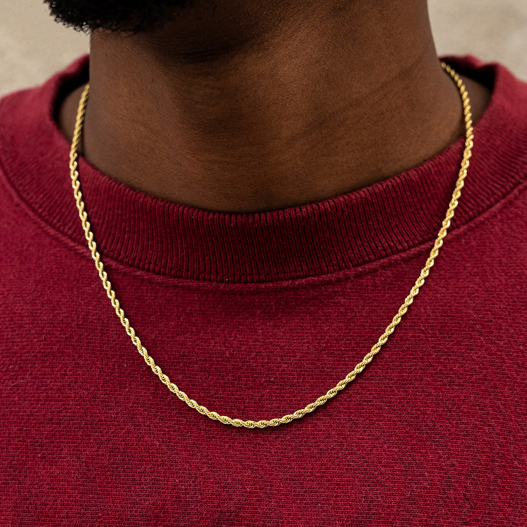 GLD Men GLD Rope Chain in Yellow Gold - 2mm