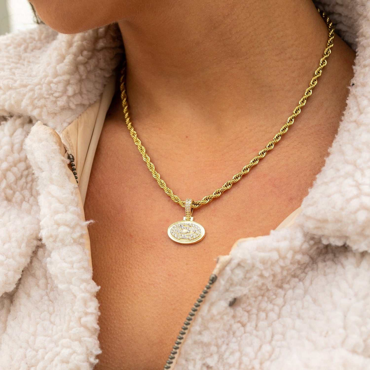 GLD PROMO - WOMEN San Francisco 49ers Official NFL Micro Logo Pendant - Yellow Gold