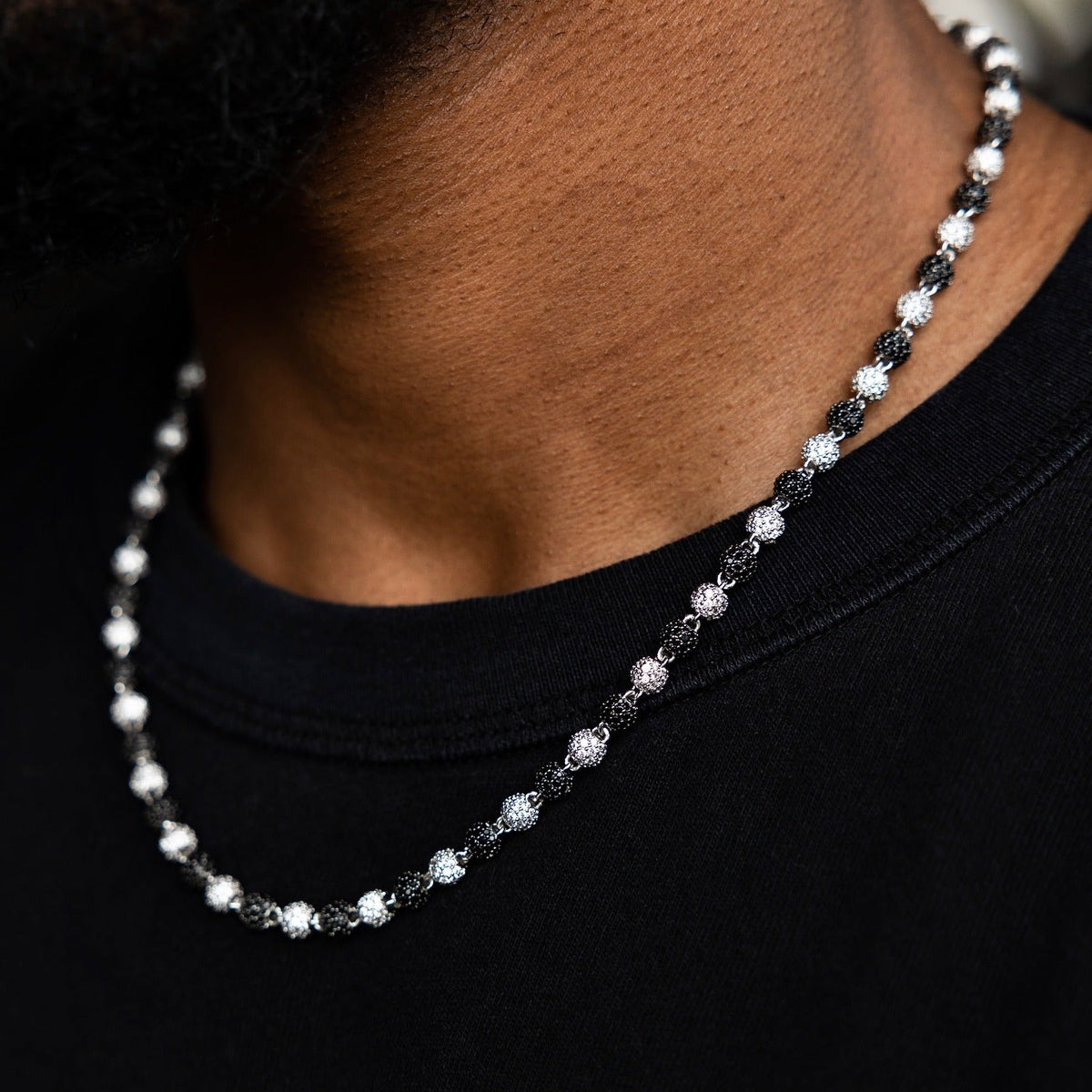 GLD Men Two-Tone Iced Ball Chain