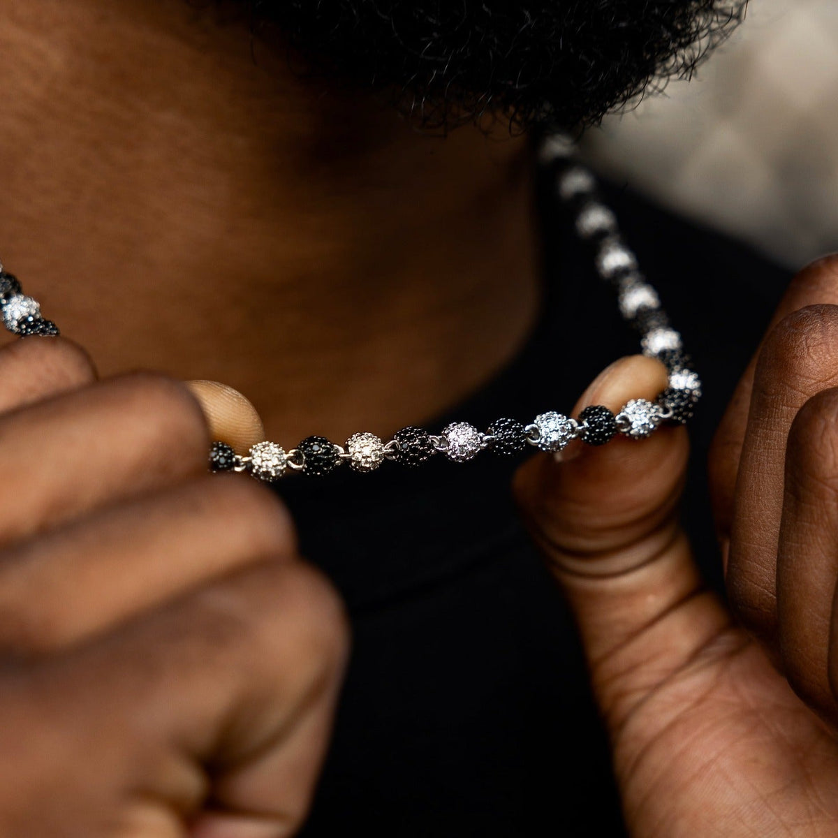 GLD Men Two-Tone Iced Ball Chain