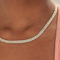 GLD Women GLD Micro Diamond Prong Cuban Necklace in Yellow Gold - 6mm