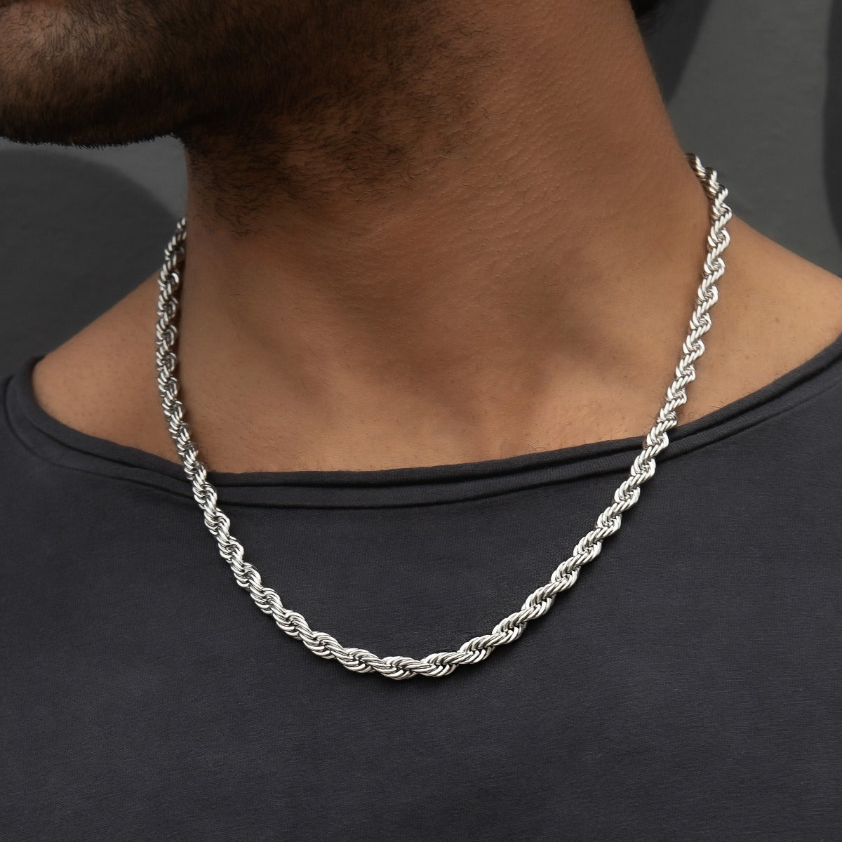 GLD PROMO Rope Chain in White Gold- 6mm