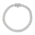 GLD Men Micro Diamond Prong Moissanite Cuban Bracelet in Sterling Silver - 6MM