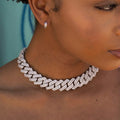 GLD PROMO - WOMEN Diamond Prong Link Necklace in White Gold - 19mm