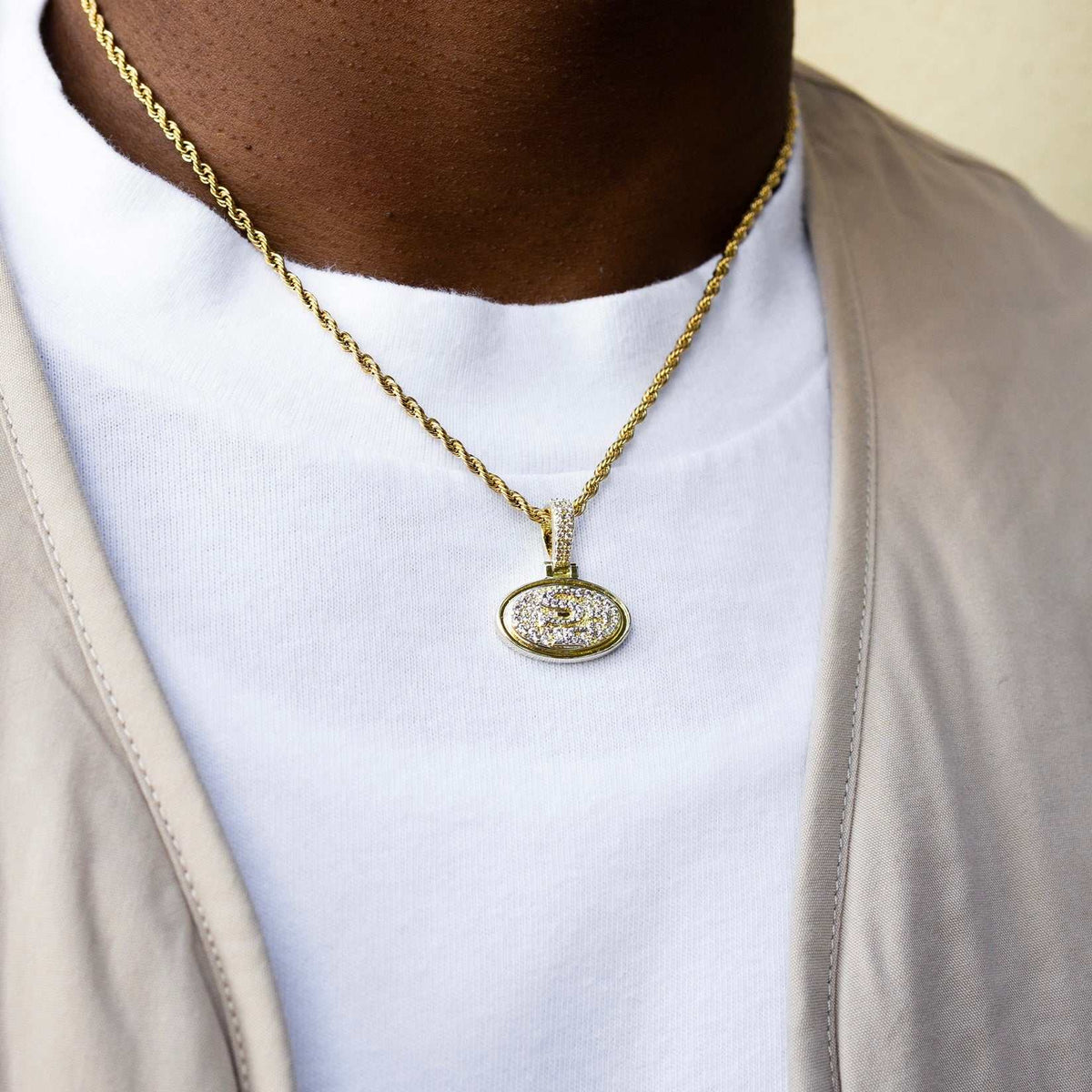 GLD Men San Francisco 49ers Official NFL Micro Logo Pendant - Yellow Gold