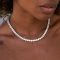 GLD PROMO - WOMEN Diamond Tennis Necklace in White Gold- 5mm