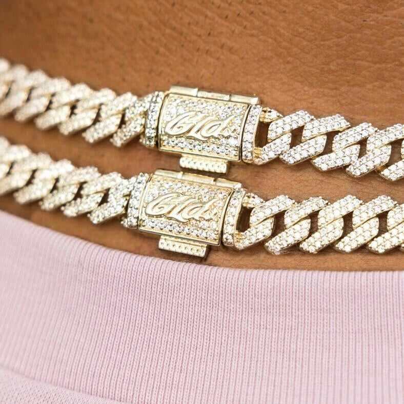 GLD PROMO 8.5MM Diamond Prong Cuban Necklace - Yellow Gold