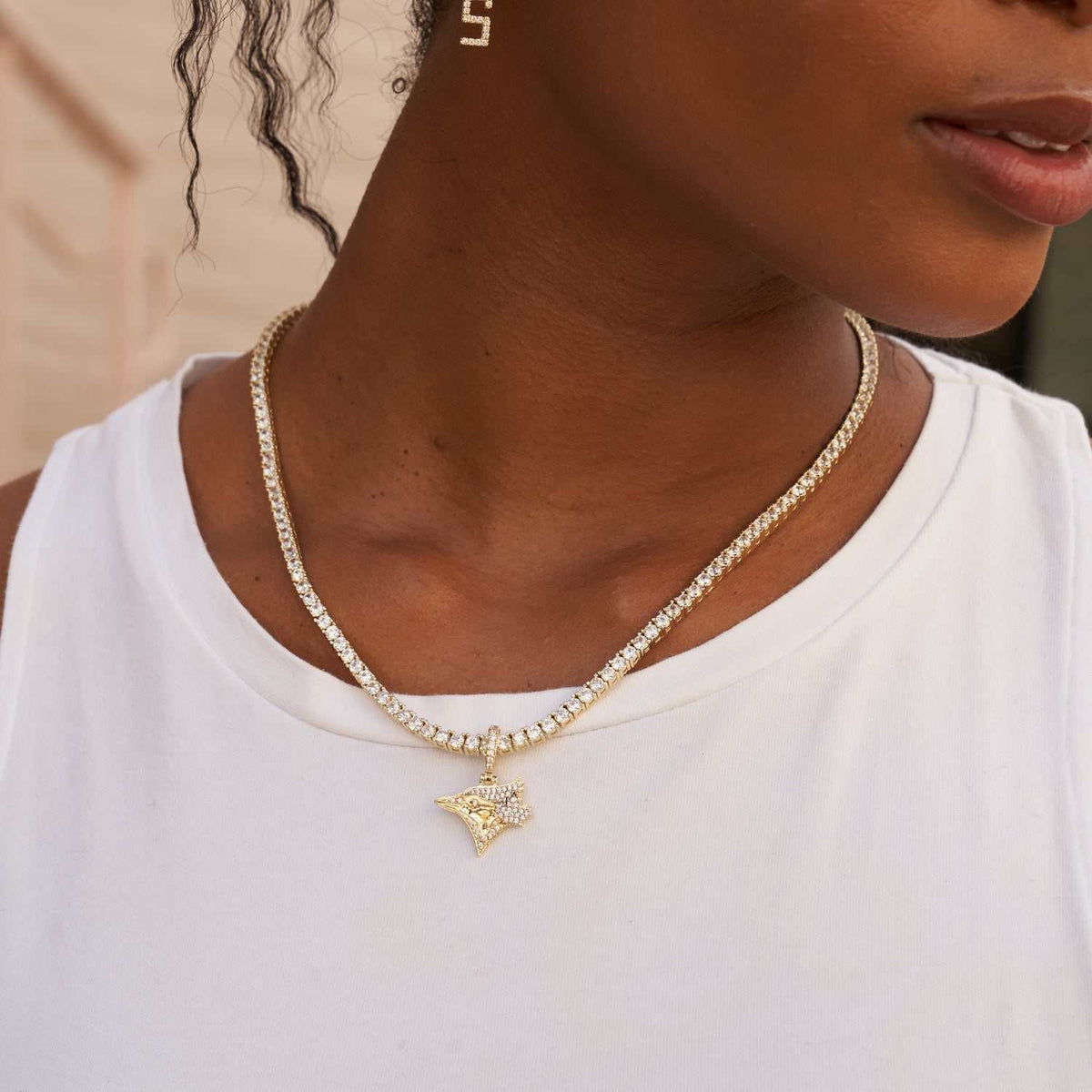 GLD PROMO - WOMEN Toronto Blue Jays Micro Logo Pendant - Gold