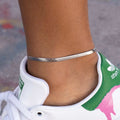 GLD PROMO - WOMEN Herringbone Anklet in White Gold - 4mm