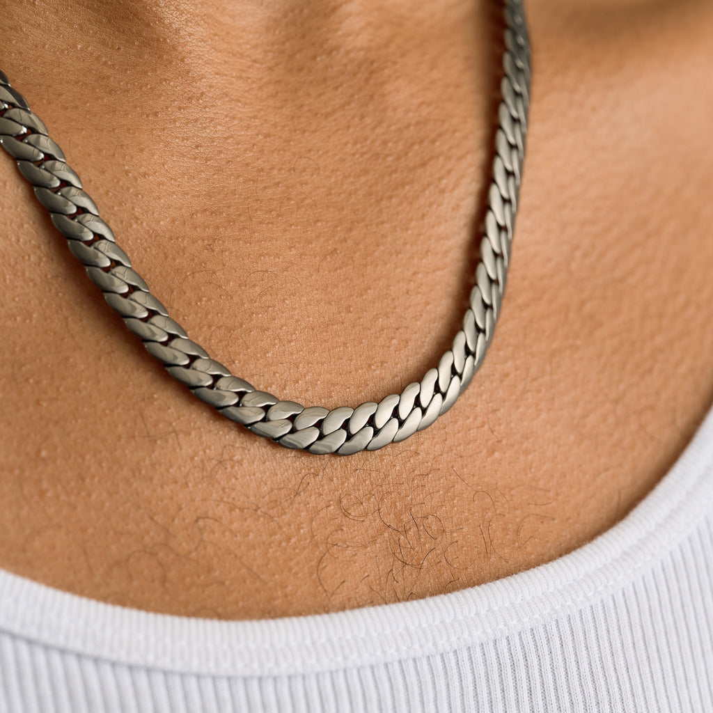 GLD Men South Beach Cuban Chain in Black - 8mm