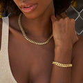 GLD Women 8mm Miami Cuban Chain + Bracelet Bundle