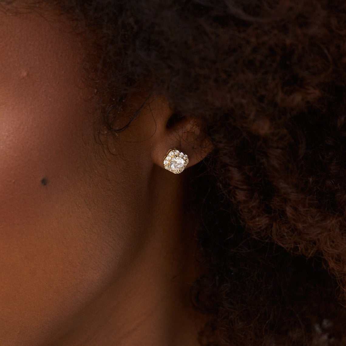 GLD PROMO - WOMEN Micro Clustered Diamond Earrings in Yellow Gold