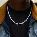 GLD Men Gem Stationed Tennis Chain