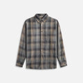 Auralee Super Light Wool Check Shirt Charcoal - Gray Check