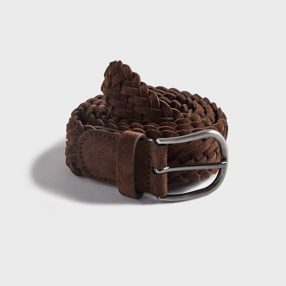 Anderson's Suede Brown Woven Belt - Brown