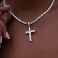 GLD Women Solid Gold Diamond Cross Pendant-VS Diamonds