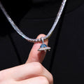 GLD Men Micro Iced UFO Pendant in White Gold