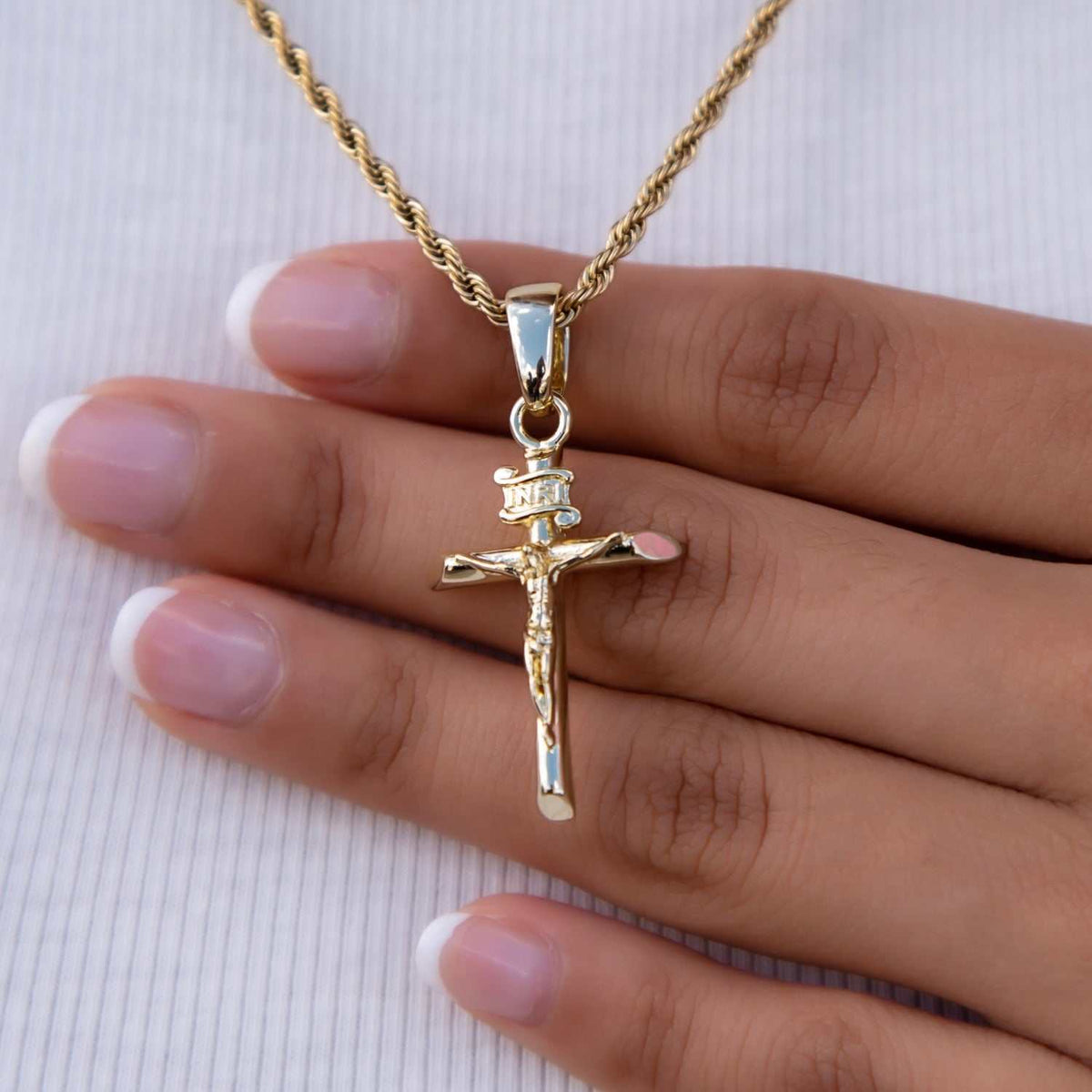 GLD PROMO - WOMEN Crucifix Cross Pendant in Yellow Gold