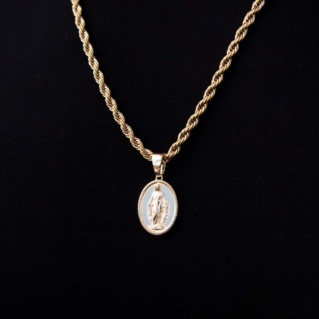 GLD Men Micro Lady of Guadalupe Pendant