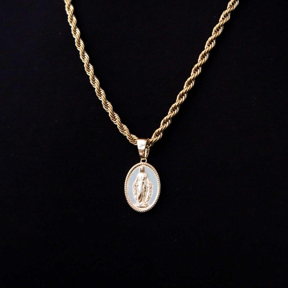 GLD Men Micro Lady of Guadalupe Pendant