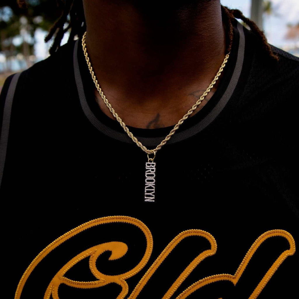 GLD PROMO Brooklyn Nets Wordmark Pendant