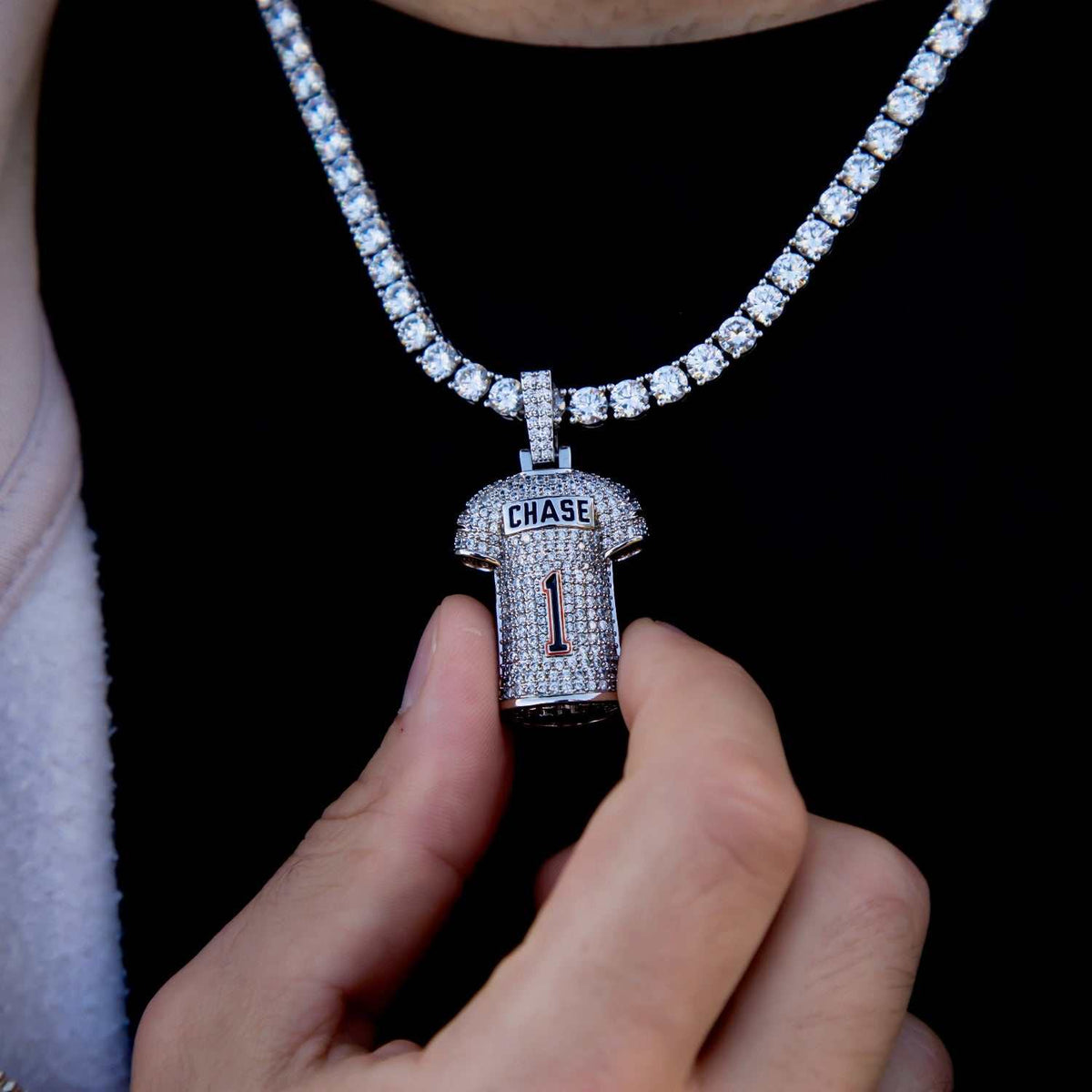 GLD Men Cincinnati Bengals Ja'Marr Chase Jersey Pendant