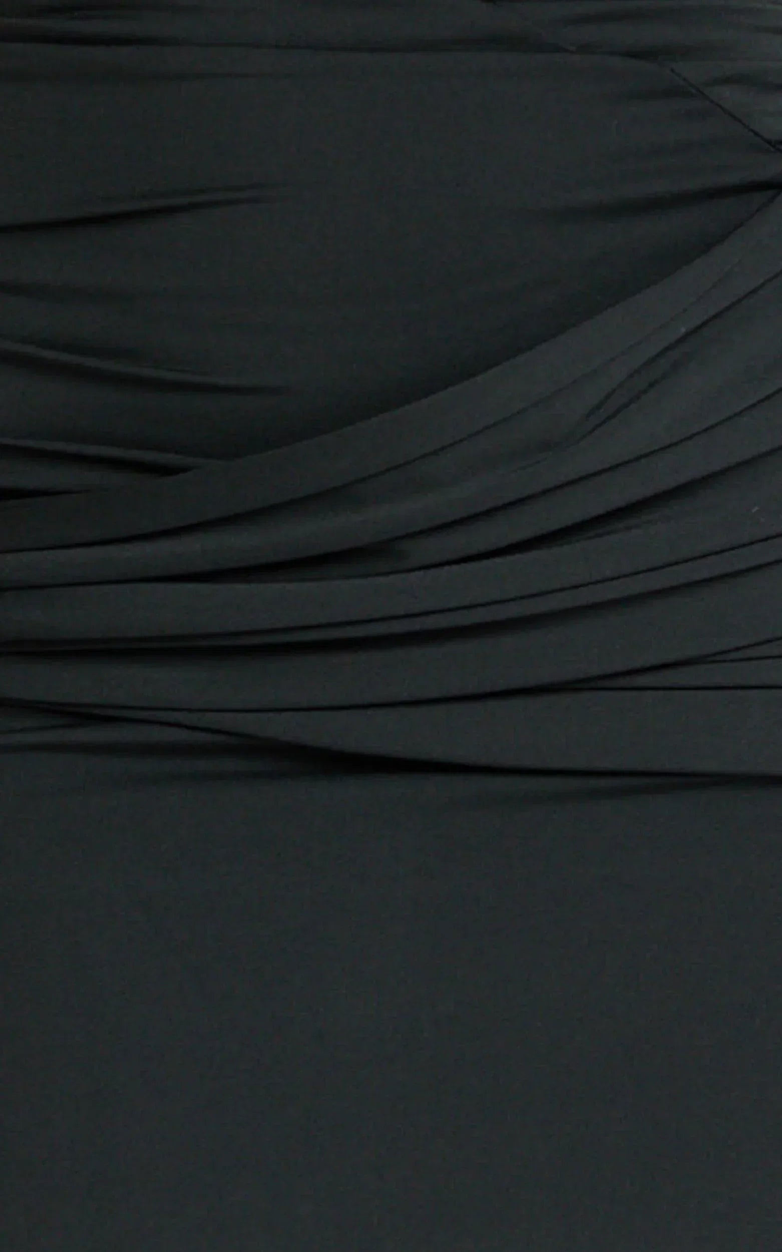 Ginny Maxi Dress - Asymmetric Neck Waist Tie Dress in Black