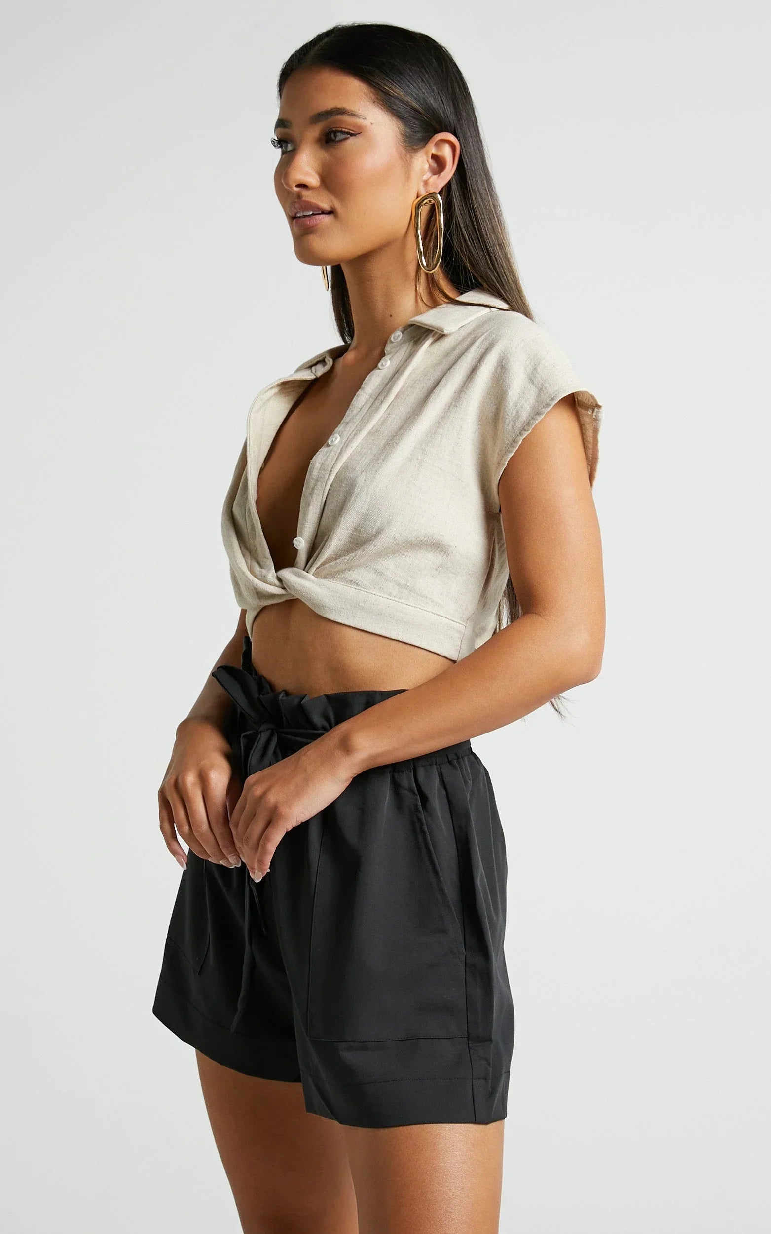 All Rounder Shorts - Paper Bag Shorts in Black