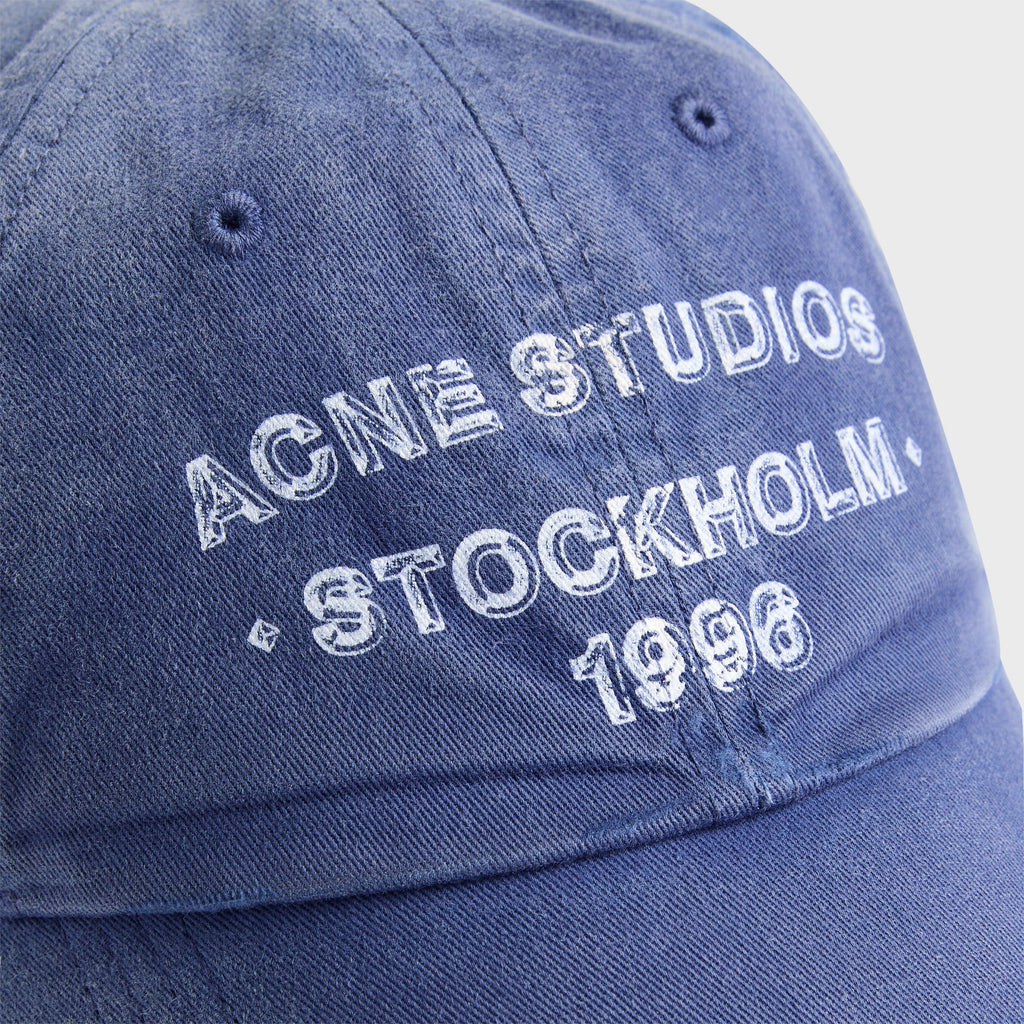 Acne Studios Washed Logo Cap - Navy