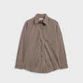 Agolde Aris Shirt - Trace Stripe Chocolate / Taupe