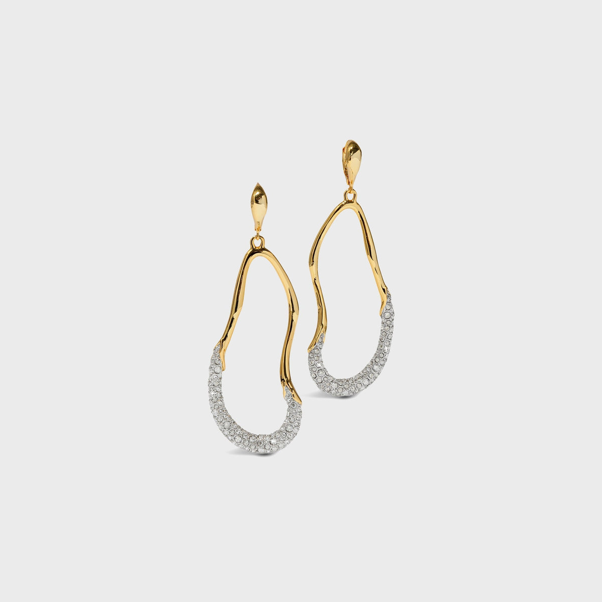 Alexis Bittar Solanales Crystal Leverback Drop Earrings - Gold
