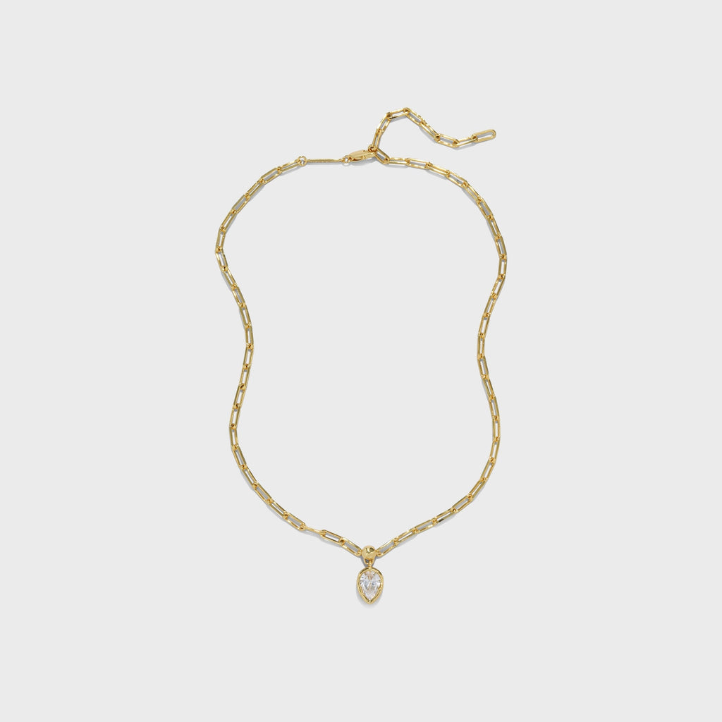 Alexis Bittar Cubic Zirconia Asterales Petite Drop Necklace - Yellow Gold