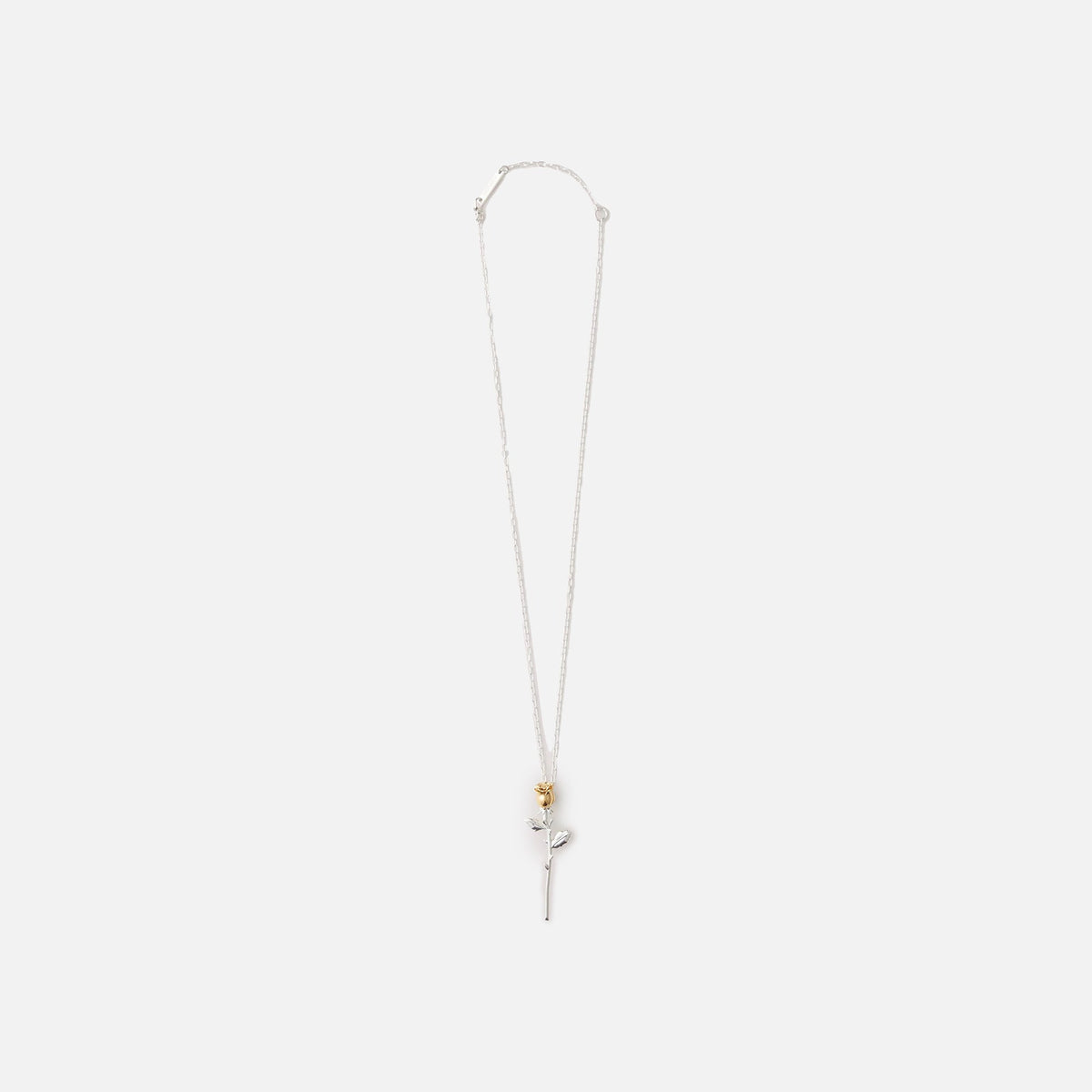 Ambush Rose Charm Necklace - Silver