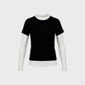 Aya Muse Double Layer Tee - Black / White