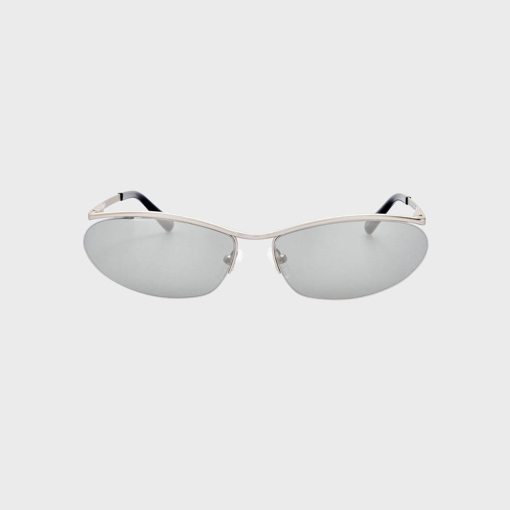 The Attico Charlotte Sunglasses - Matt Silver / Silver Mirror