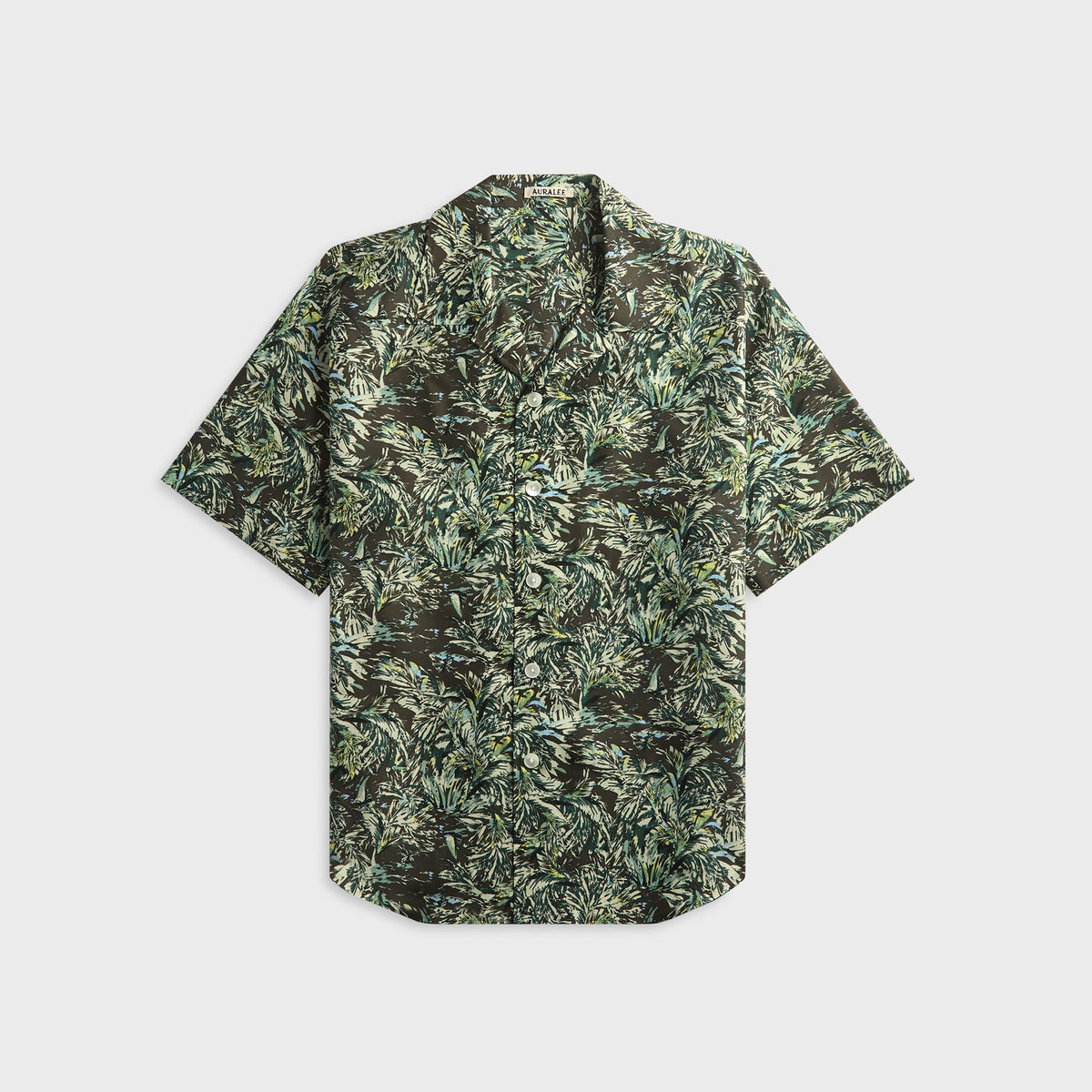 Auralee Printed Airy Silk Half-Sleeved Shirt - Dark Brown