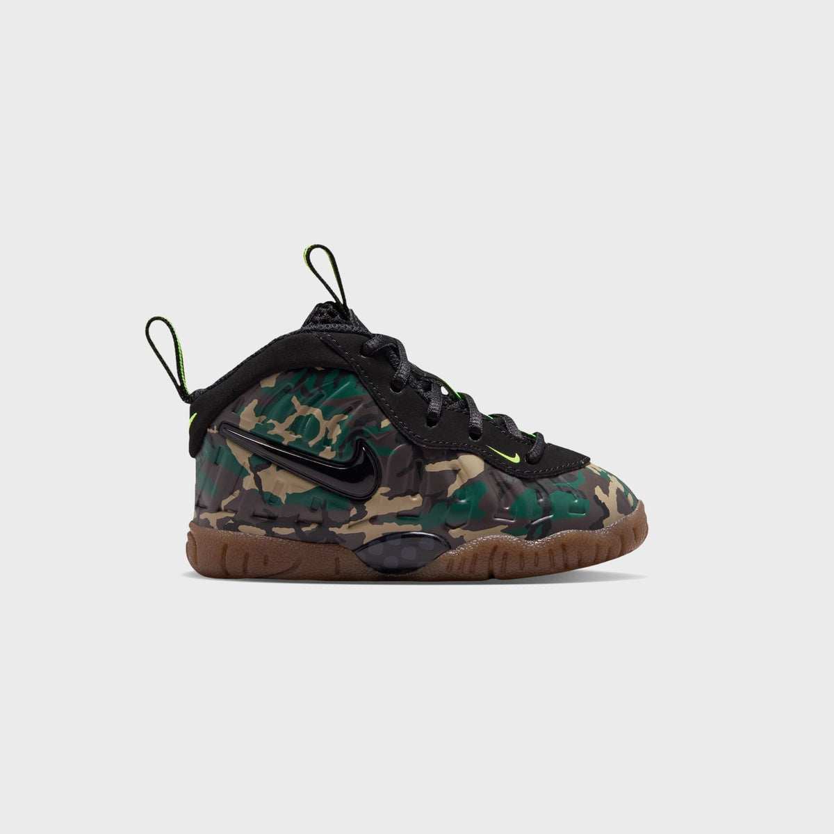 Nike TD Little Posite Pro Premium - Black / Voltage Green / Gum Dark Brown