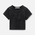 Alexander Wang Distressed Edge Rib Baby Tee - Black