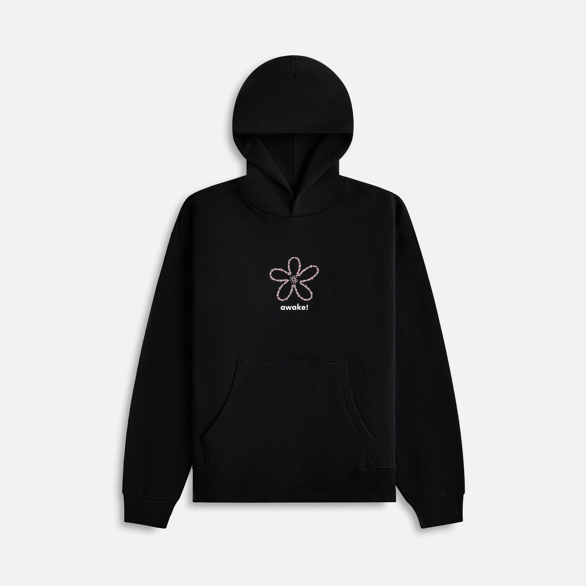 Awake NY Flower Stamp Zip Hoodie - Black