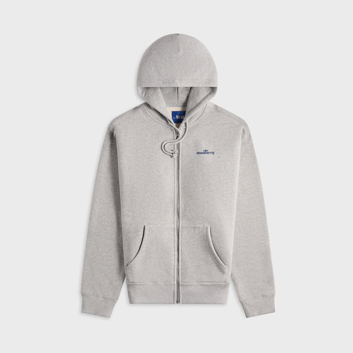 Awake NY Crown Logo Full-Zip Hoodie - Heather Grey