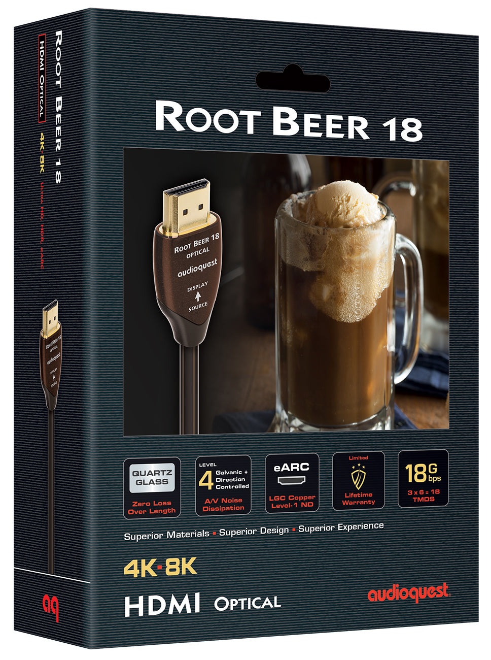 AudioQuest Root Beer 18 Active Optical 10 Meter (32.9 Feet) HDMI 2.1 Cable - HDMIROOTBEER10MACTIVE - image 2