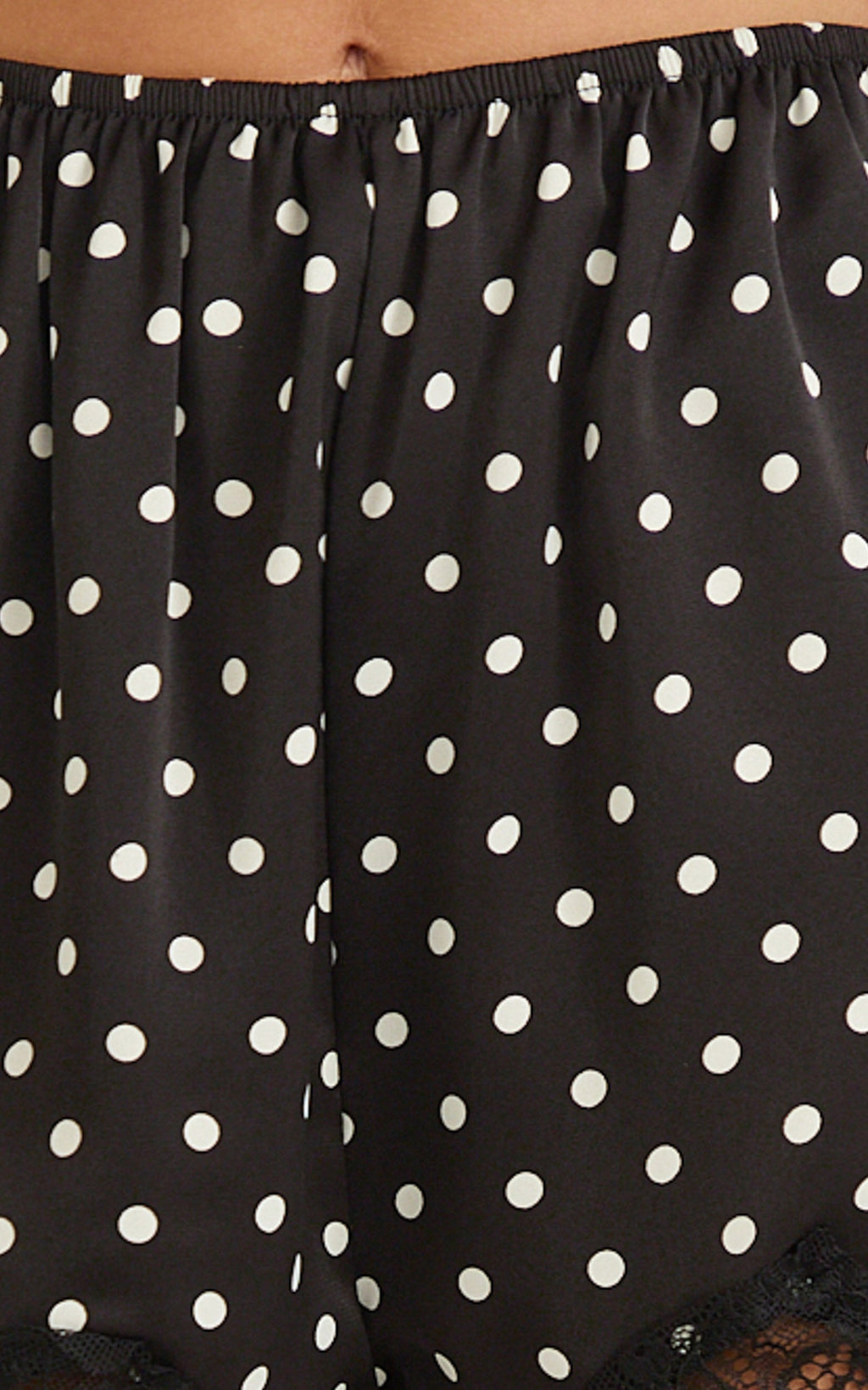 Audrey Shorts - Slip Shorts in Black Polka Dot