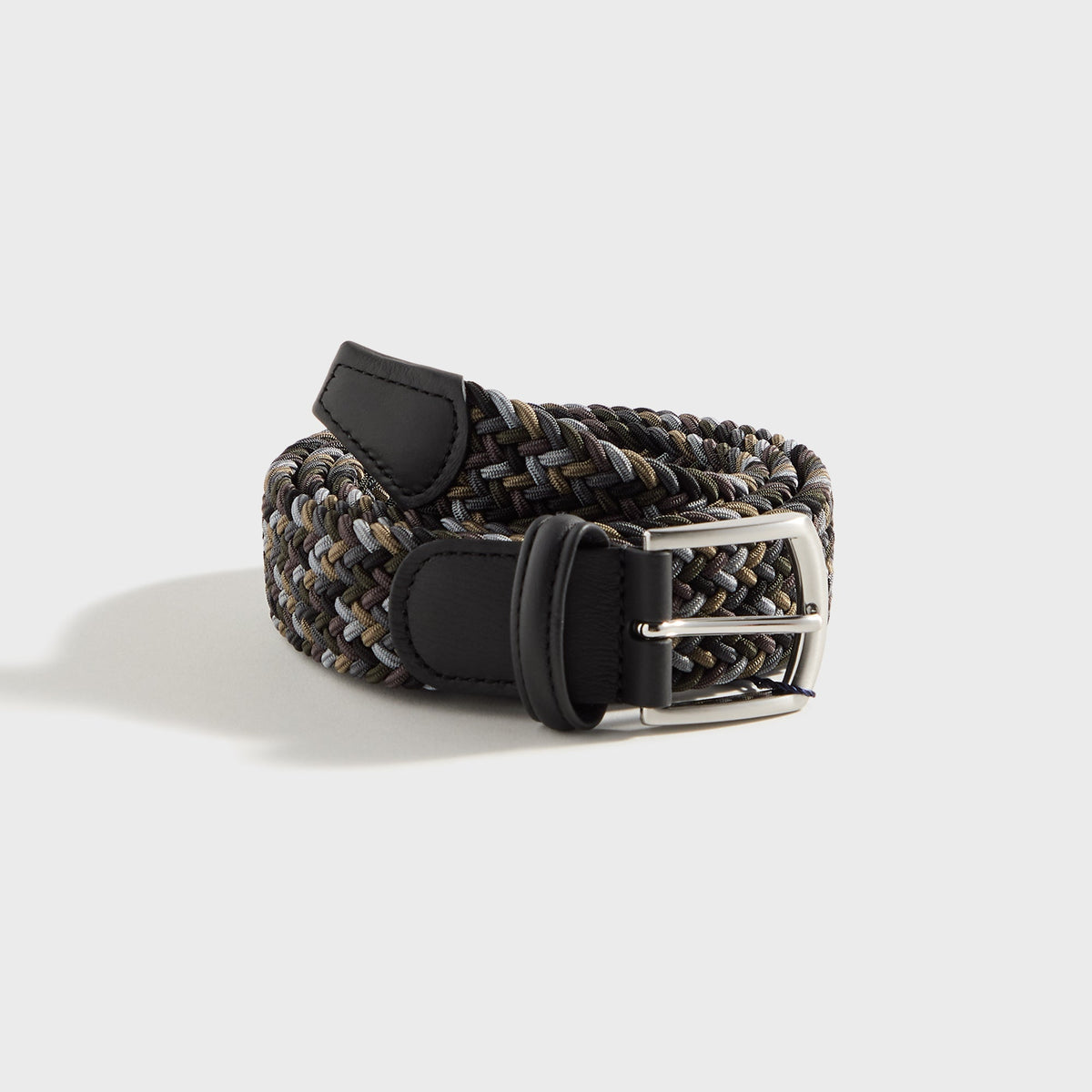 Anderson's Multi Color Woven Leather Belt - Grey / Tan / Brown